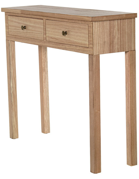 Console d’entrée bois naturel 2 tiroirs 95x27,5x80 cm Caladéa