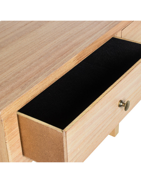 Console d’entrée bois naturel 2 tiroirs 95x27,5x80 cm Caladéa