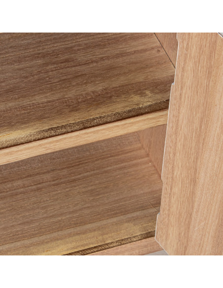Meuble TV bois naturel 8 tiroirs 133x25,5x50,5 cm Caladéa