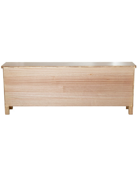 Meuble TV bois naturel 8 tiroirs 133x25,5x50,5 cm Caladéa