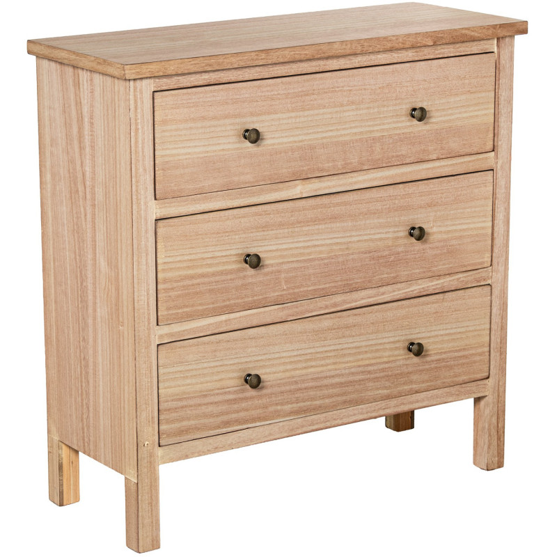 Commode bois naturel 3 tiroirs...