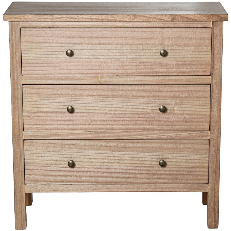 Commode bois naturel 3 tiroirs...