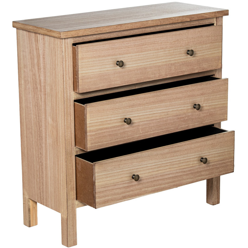 Commode bois naturel 3 tiroirs...