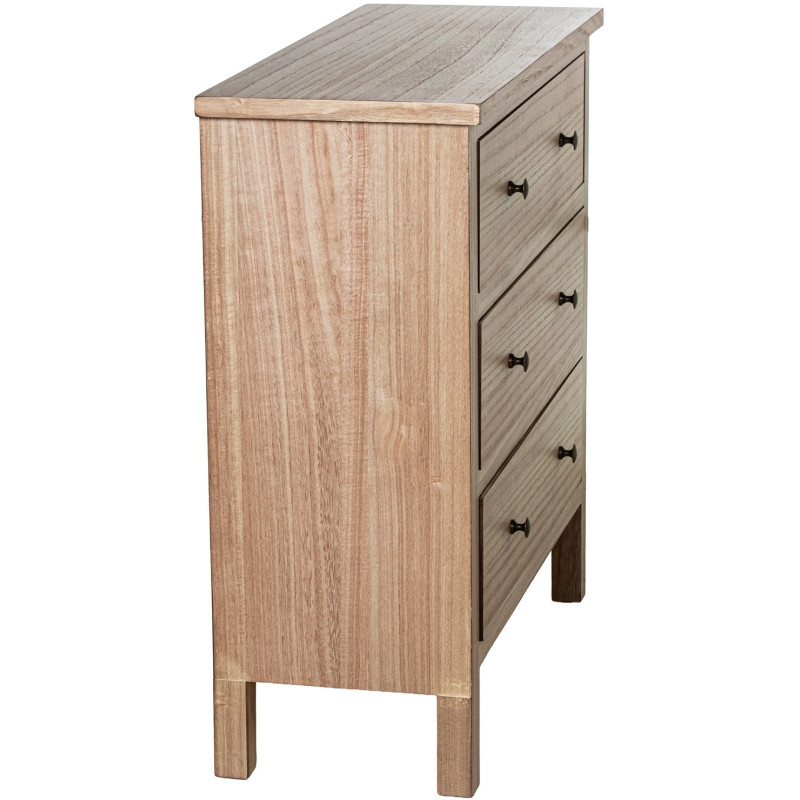 Commode bois naturel 3 tiroirs...