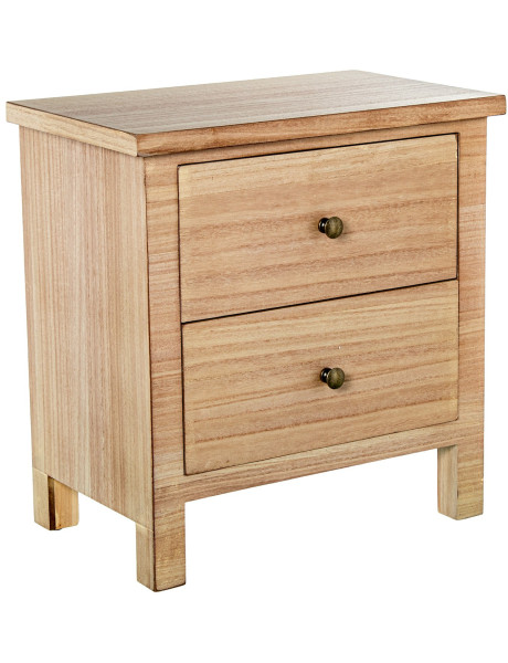 Table de chevet bois naturel 2 tiroirs 48x30x50,5 cm Caladéa