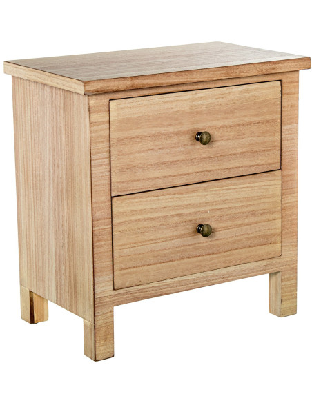 Table de chevet bois naturel 2 tiroirs 48x30x50,5 cm Caladéa