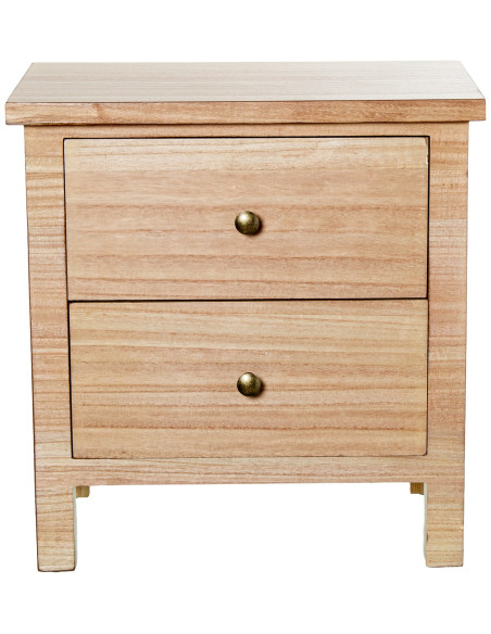 Table de chevet bois naturel 2 tiroirs 48x30x50,5 cm Caladéa