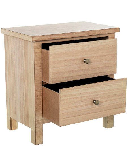 Table de chevet bois naturel 2 tiroirs 48x30x50,5 cm Caladéa