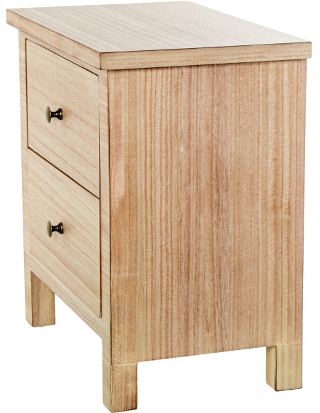 Table de chevet bois naturel 2 tiroirs 48x30x50,5 cm Caladéa