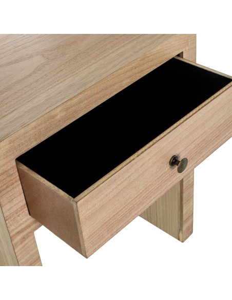 Table de chevet arrondie bois naturel 1 tiroir 45x28,5x55 cm Caladéa