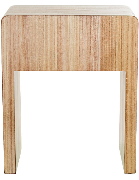 Table de chevet arrondie bois naturel 1 tiroir 45x28,5x55 cm Caladéa