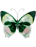Décoration murale papillon métal et nacre verte 45 cm Mariposa