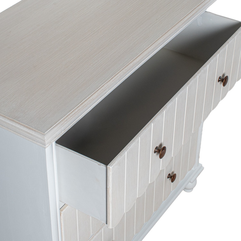 Commode 3 tiroirs en bois blanc et...