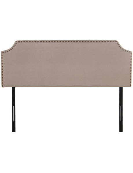 Tête de lit beige cloutée en polyester 160x7x117/127 cm...