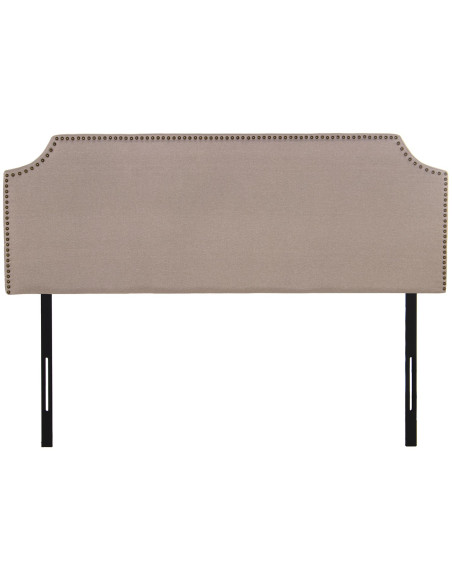 Tête de lit beige cloutée en polyester 160x7x117/127 cm Valmira