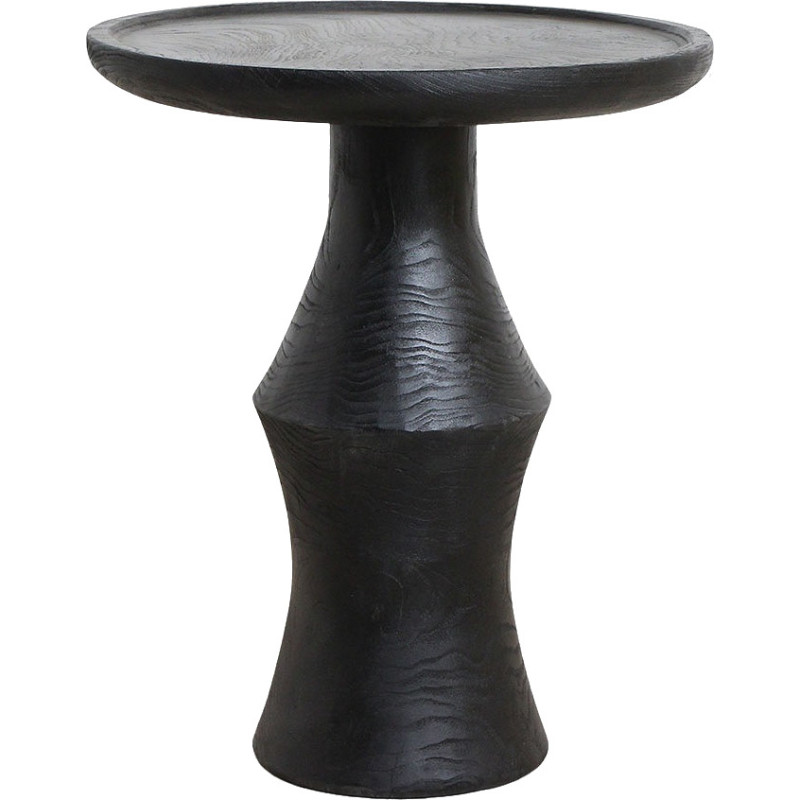 Table d’appoint ronde noire en teck...