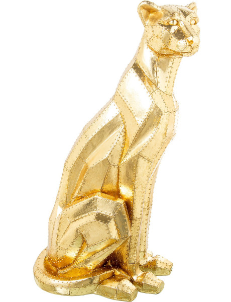 Statue léopard dorée en résine 81 cm Orya