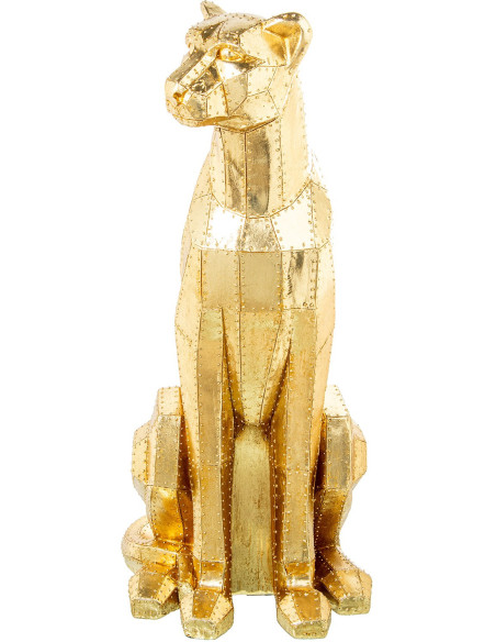 Statue léopard dorée en résine 81 cm Orya