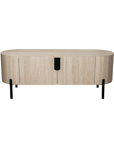 Meuble TV bois naturel et métal noir 120x40x45 cm Orvane
