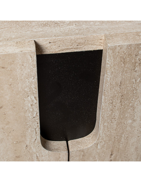 Meuble TV bois naturel et métal noir 120x40x45 cm Orvane