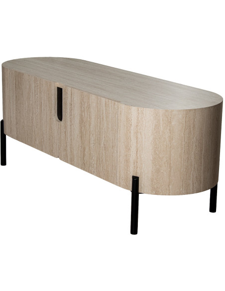 Meuble TV bois naturel et métal noir 120x40x45 cm Orvane
