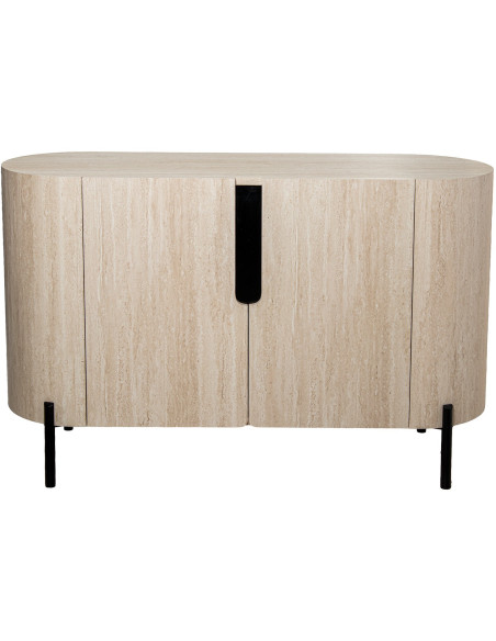 Buffet bois naturel et métal noir 120x40x75 cm Orvane