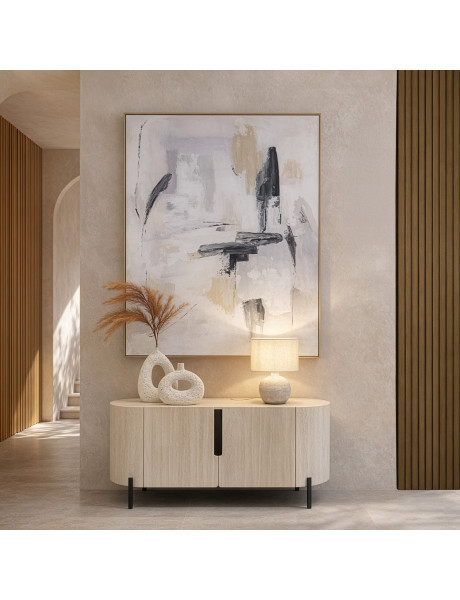 Buffet bois naturel et métal noir 120x40x75 cm Orvane  - 2