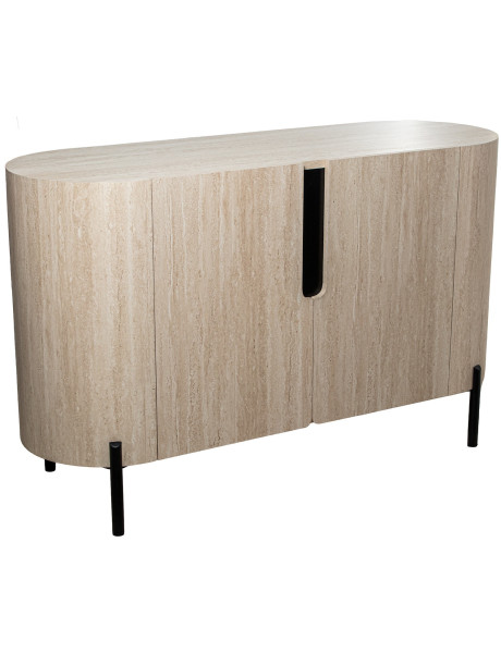 Buffet bois naturel et métal noir 120x40x75 cm Orvane