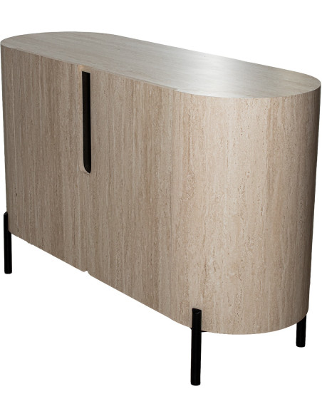 Buffet bois naturel et métal noir 120x40x75 cm Orvane