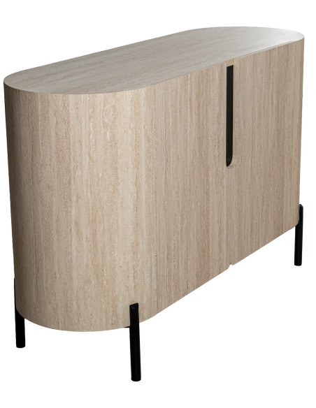 Buffet bois naturel et métal noir 120x40x75 cm Orvane