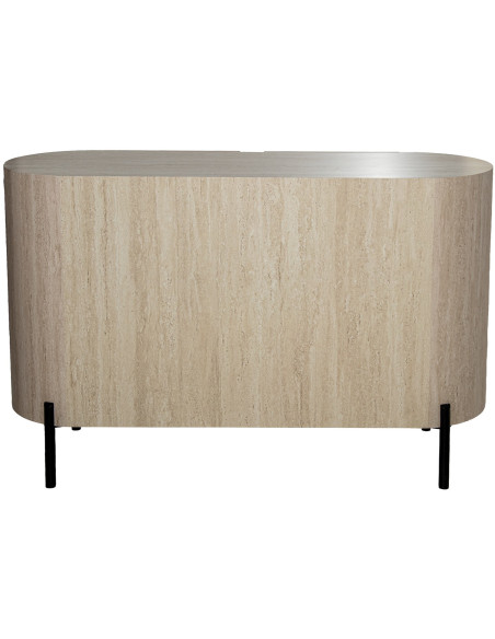 Buffet bois naturel et métal noir 120x40x75 cm Orvane