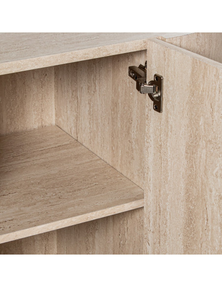 Buffet bois naturel et métal noir 120x40x75 cm Orvane