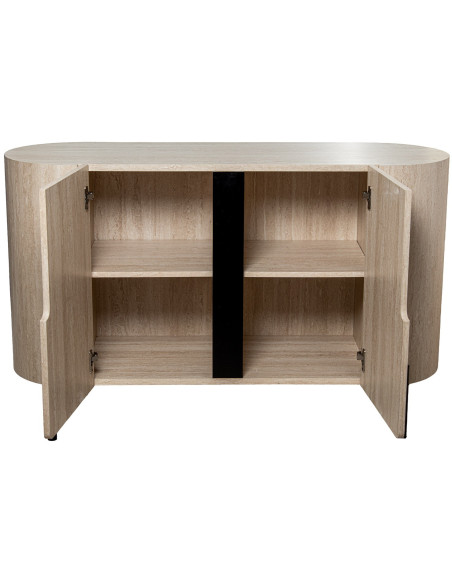 Buffet bois naturel et métal noir 120x40x75 cm Orvane