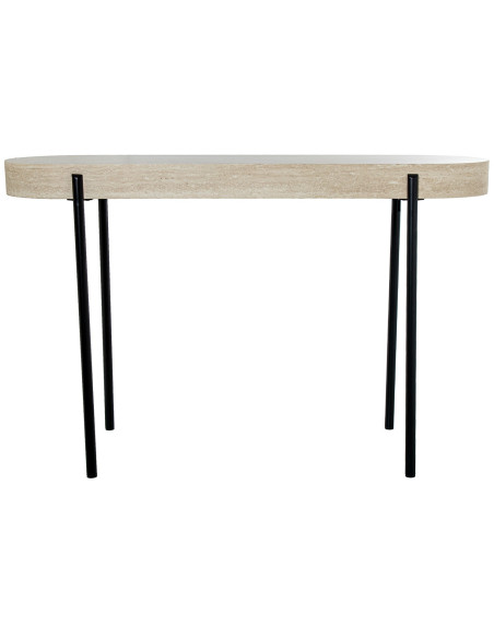 Console bois naturel et métal noir 120x38x75 cm Orvane