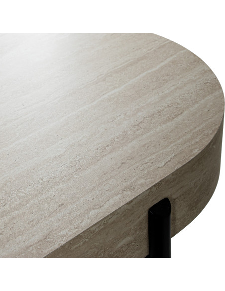 Console bois naturel et métal noir 120x38x75 cm Orvane