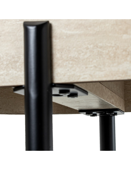 Console bois naturel et métal noir 120x38x75 cm Orvane
