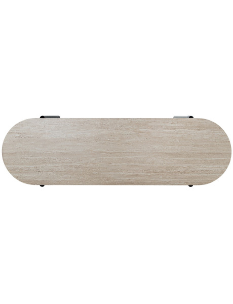 Console bois naturel et métal noir 120x38x75 cm Orvane  - 2