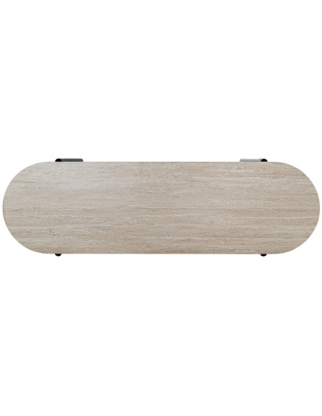 Console bois naturel et métal noir 120x38x75 cm Orvane