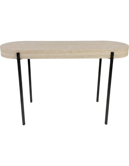 Console bois naturel et métal noir 120x38x75 cm Orvane