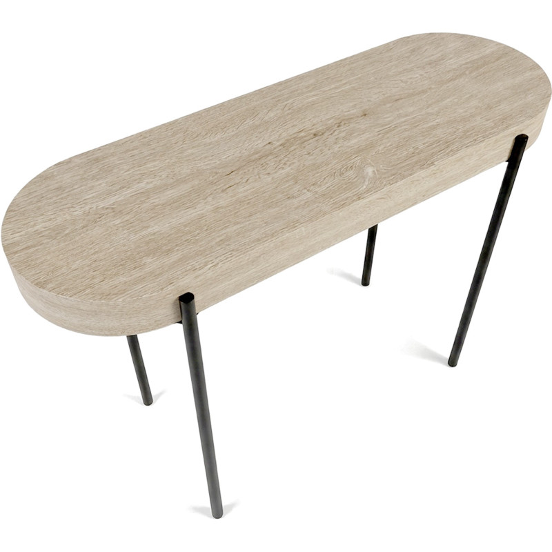 Console bois naturel et métal noir...