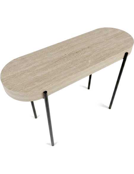 Console bois naturel et métal noir 120x38x75 cm Orvane
