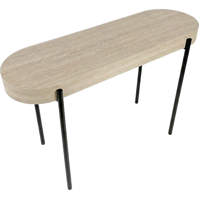Console bois naturel et métal noir...