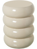 Table d’appoint crème brillante en fibre de verre 35x35x46 cm Ondara