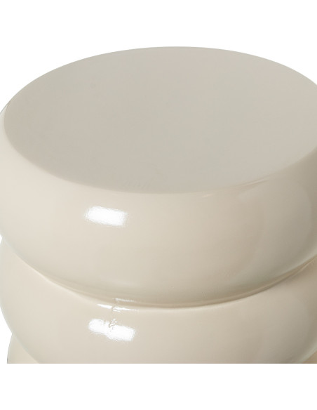 Table d’appoint crème brillante en fibre de verre 35x35x46 cm Ondara