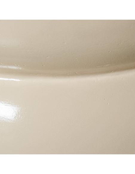 Table d’appoint crème brillante en fibre de verre 35x35x46 cm Ondara