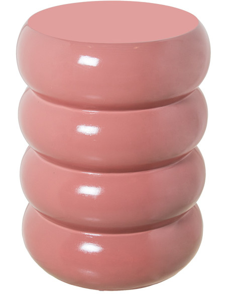 Table d’appoint rose brillante en fibre de verre 35x35x46 cm Ondara