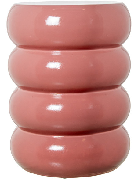 Table d’appoint rose brillante en fibre de verre 35x35x46 cm Ondara
