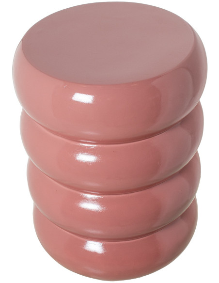 Table d’appoint rose brillante en fibre de verre 35x35x46 cm Ondara