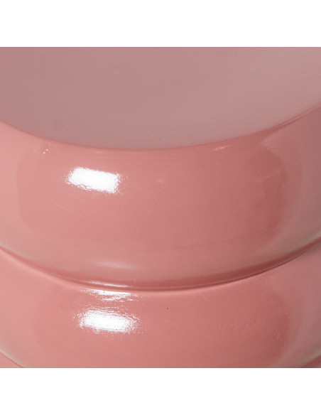 Table d’appoint rose brillante en fibre de verre 35x35x46 cm Ondara