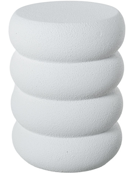 Table d’appoint blanche effet ciment en fibre de verre 35x35x46 cm Ondara